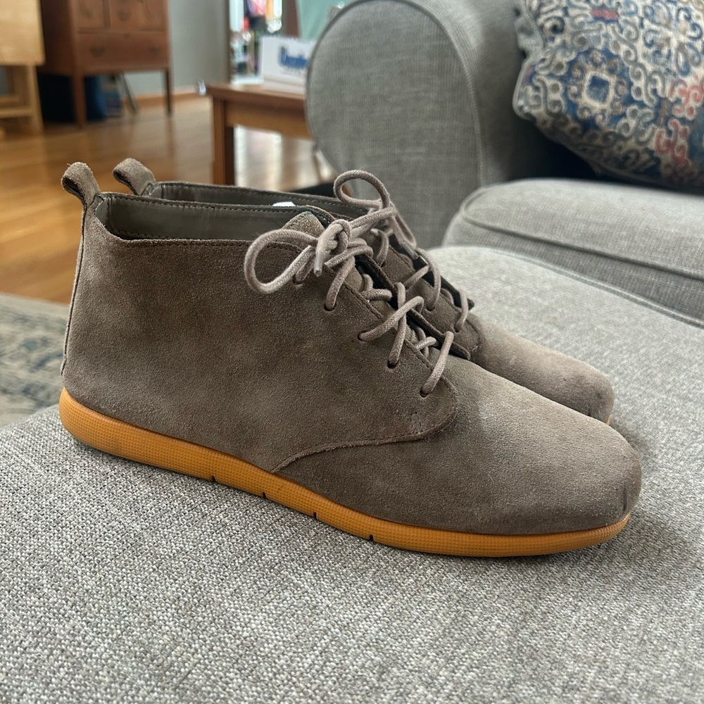 Womens Suede Lace-Up Shoes - Brown/gray